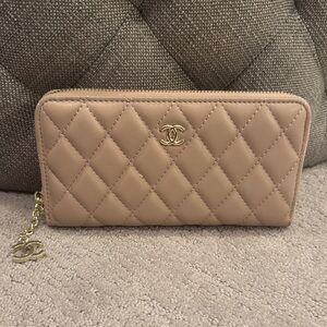 Beige Quilted Wallet